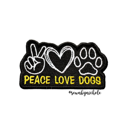 Peace Love Dogs Patch Embroidery Design