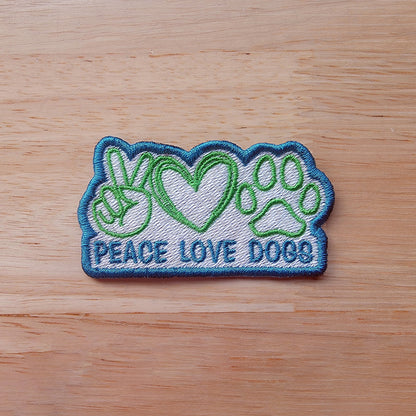 Peace Love Dogs Patch Embroidery Design