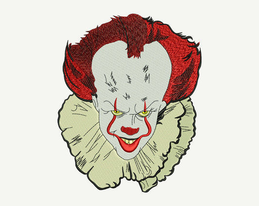 Creepy Clown Embroidery Design