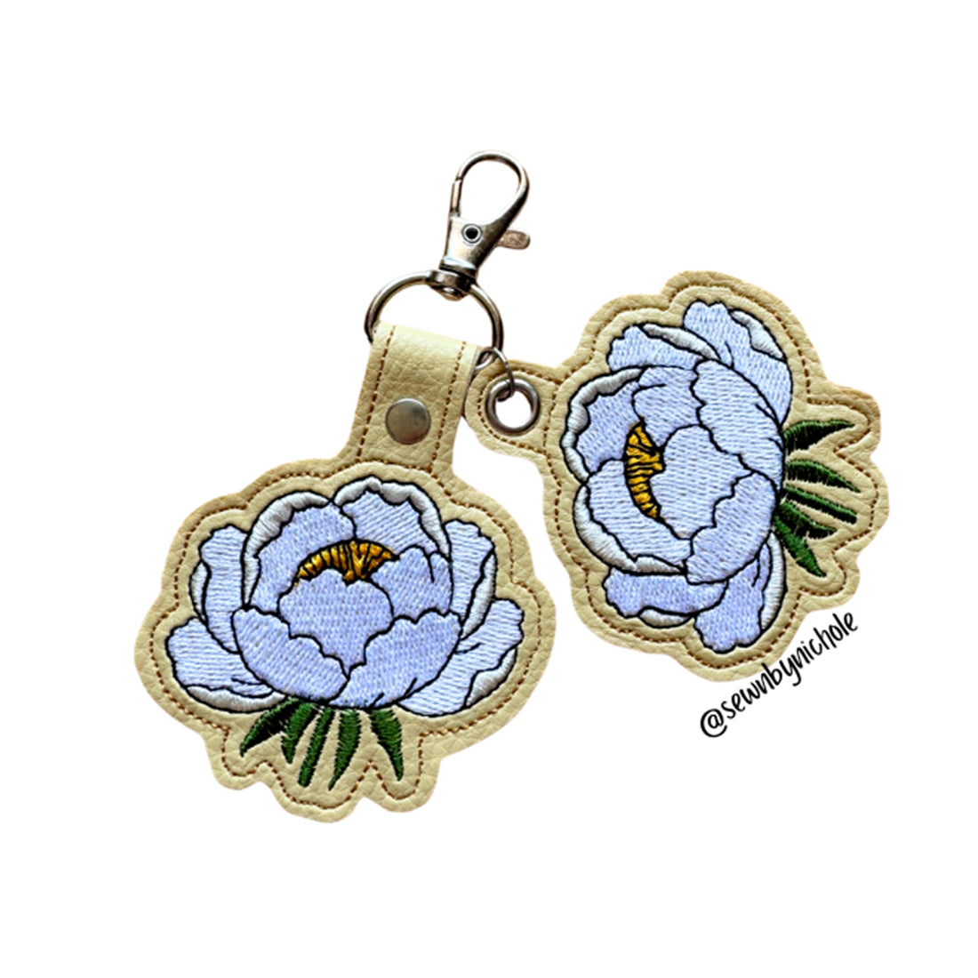 Peony Snap Tab & Eyelet Fob