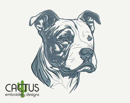 Pitbull Embroidery Design