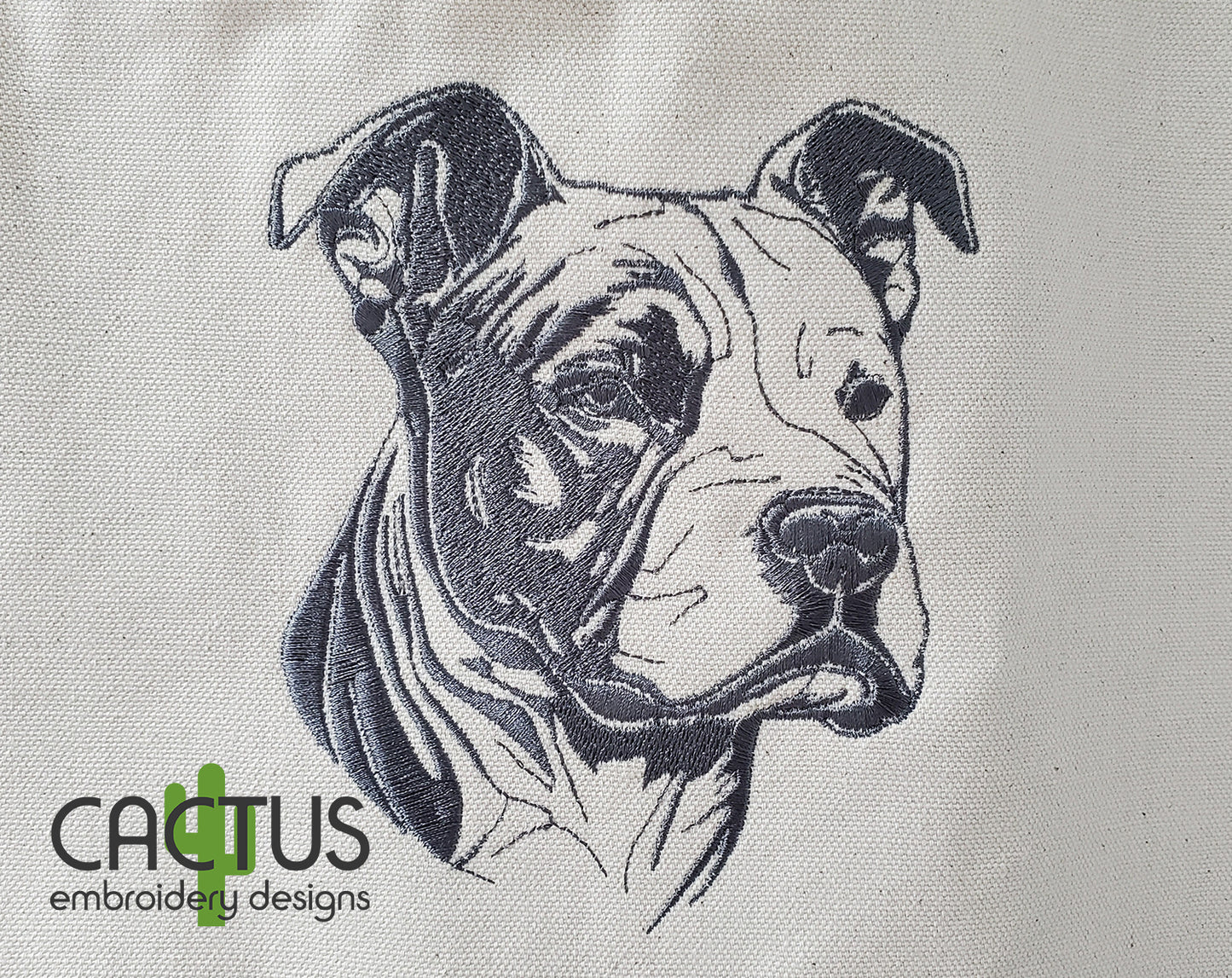 Pitbull Embroidery Design