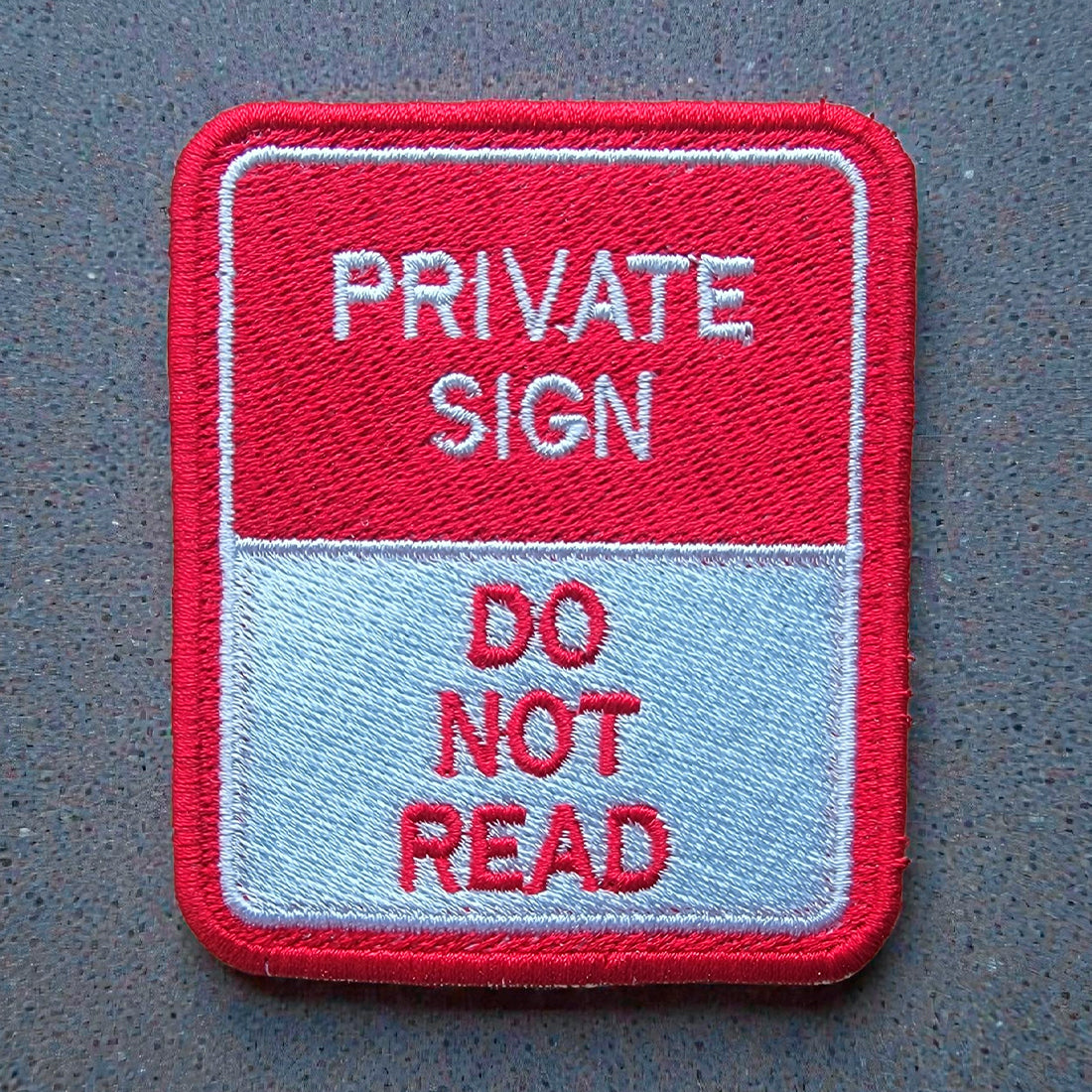 Private Sign Patch Embroidery Design