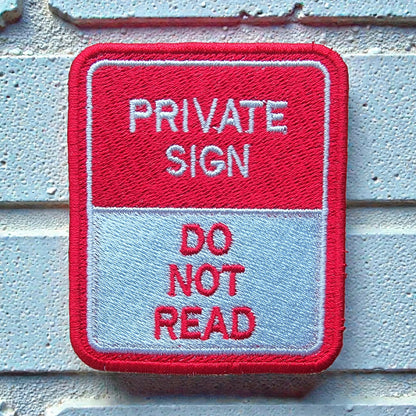 Private Sign Patch Embroidery Design