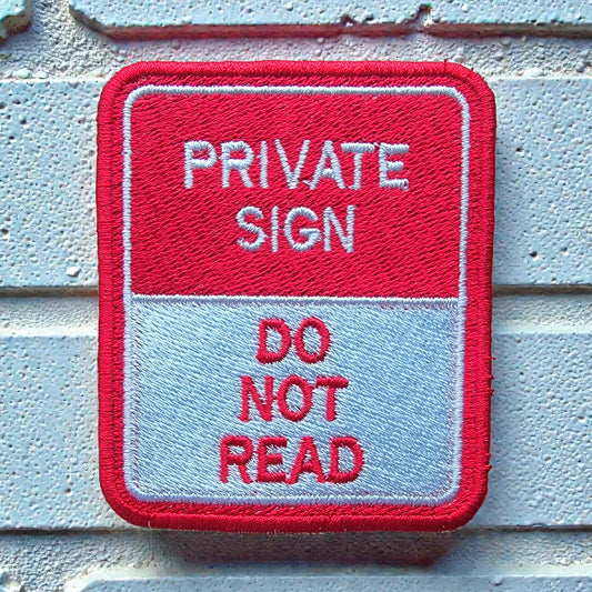 Private Sign Patch Embroidery Design
