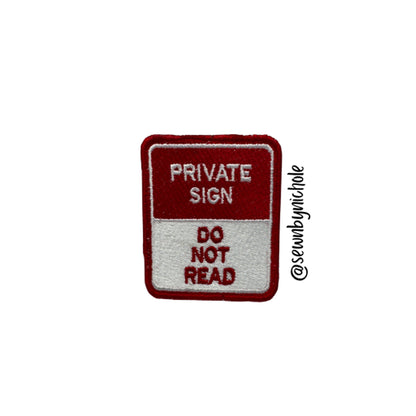 Private Sign Patch Embroidery Design
