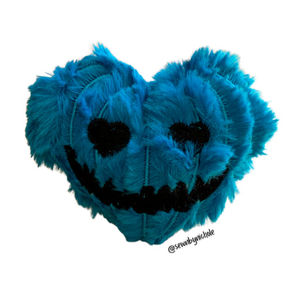 Pumpkin heart plushie Halloween ITH embroidery design, cute heart-shaped pumpkin plush