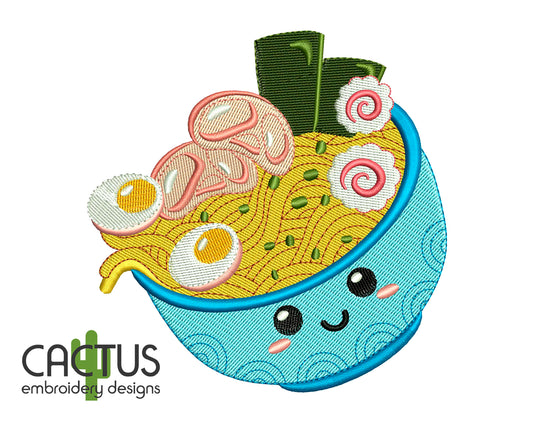 Ramen Blue Bowl Embroidery Design