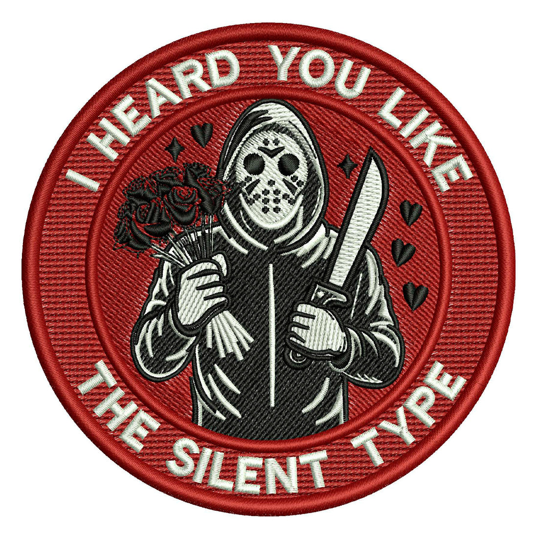 Silent Type Patch Embroidery Design