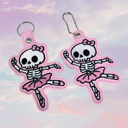 Skeleton Ballerina Snap Tab & Eyelet Fob