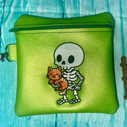 Skeleton with a Kitty Embroidery Design