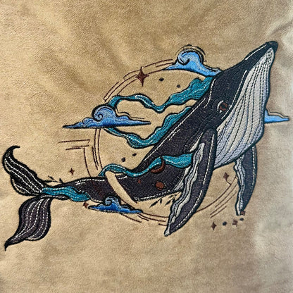Sky Whale Embroidery Design