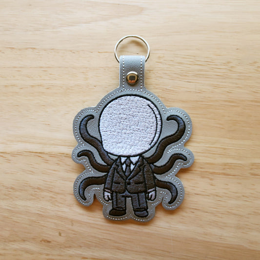Slenderman Snap Tab & Eyelet Fob