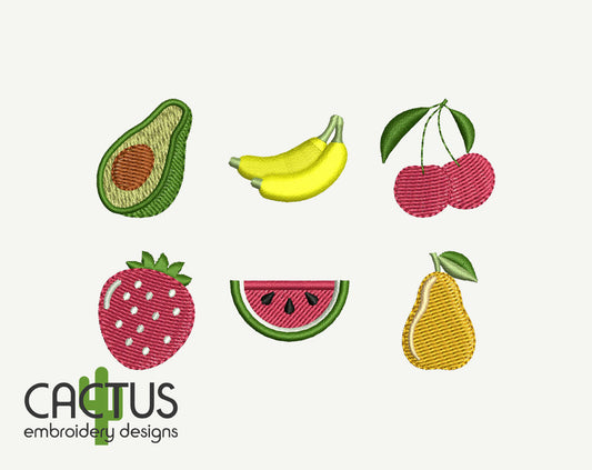 Small Embroidery Designs Fruits Bundle №2