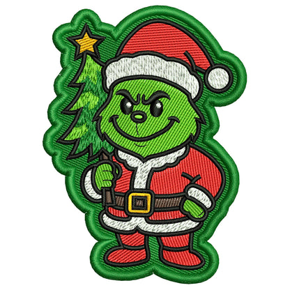 Steals the Christmas Tree Patch Embroidery Design