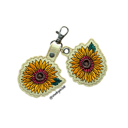 Sunflower Snap Tab & Eyelet Fob