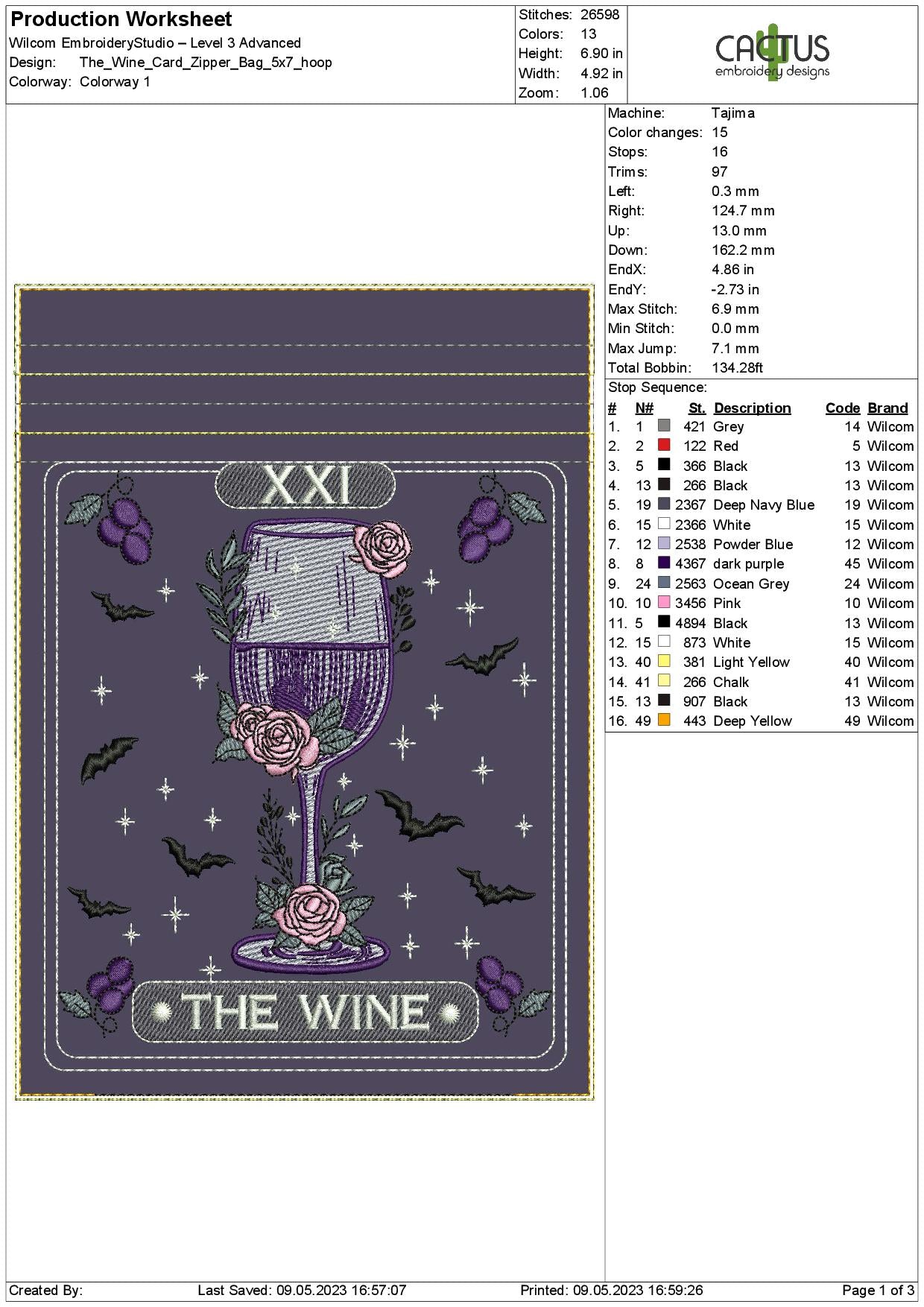 The Wine Card Zipper Bag