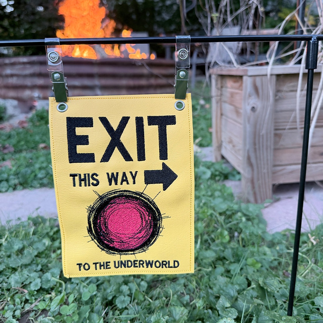Spooky Warning Signs - Door Sign & Patch Halloween Embroidery Design