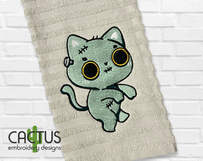 Zombie Cat Embroidery Design