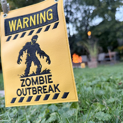 Spooky Warning Signs - Door Sign & Patch Halloween Embroidery Design