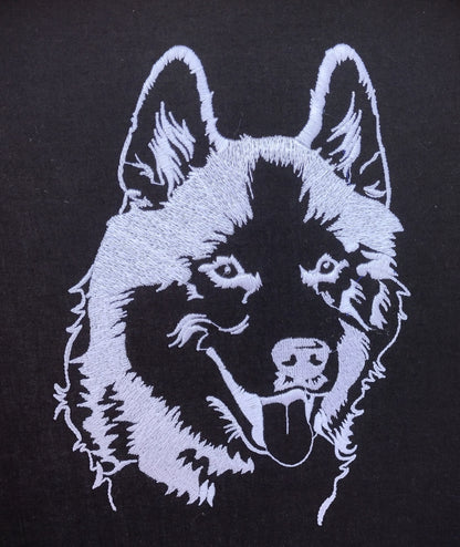 Husky Embroidery Design