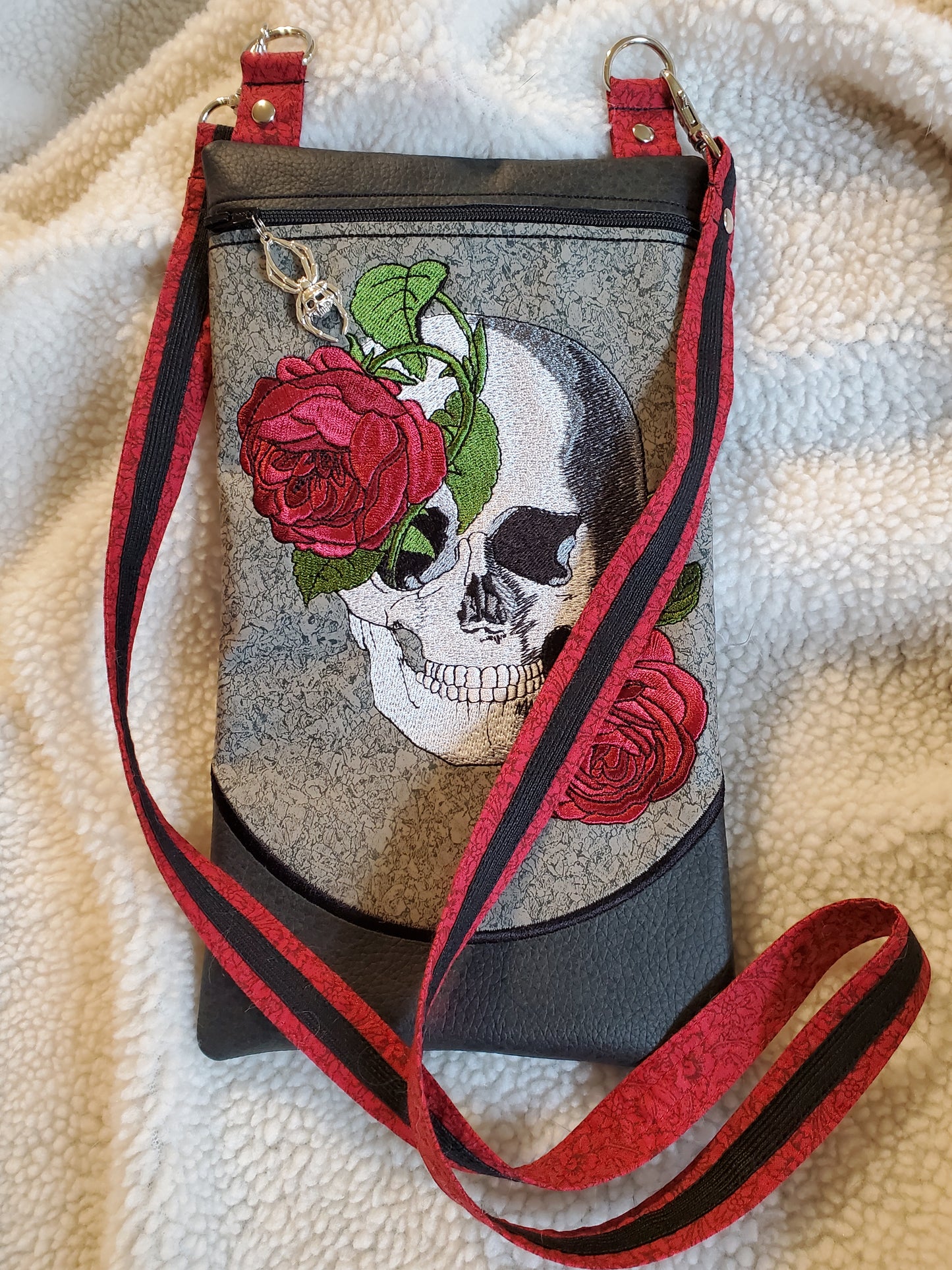 Floral Skull Embroidery Design