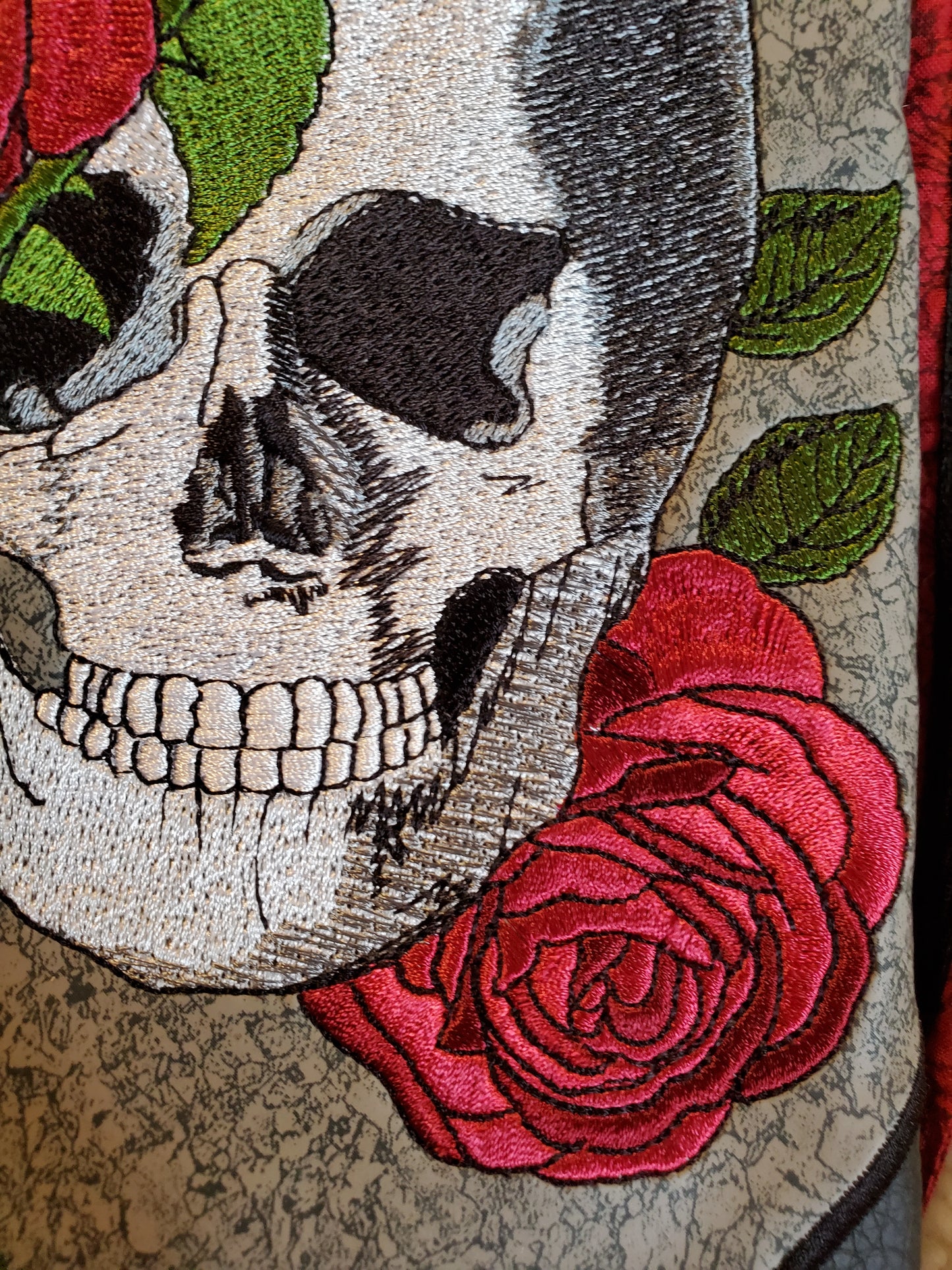 Floral Skull Embroidery Design