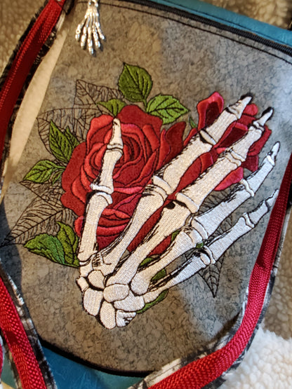 Floral Skeleton Palm Embroidery Design