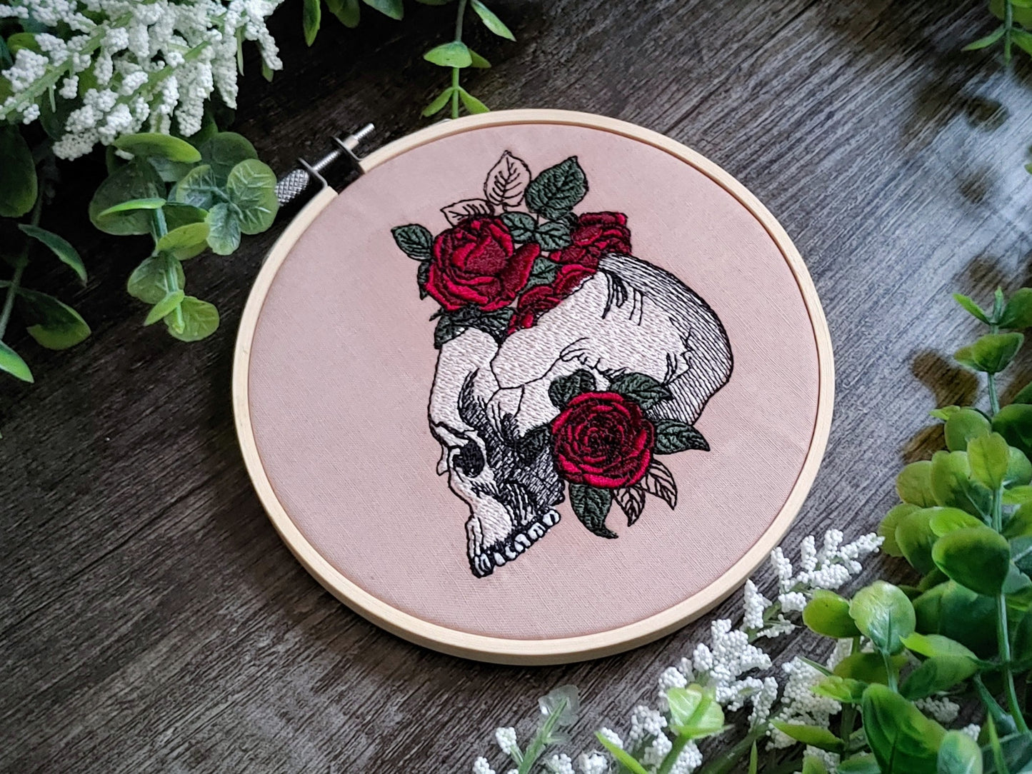 Broken Skull Embroidery Design