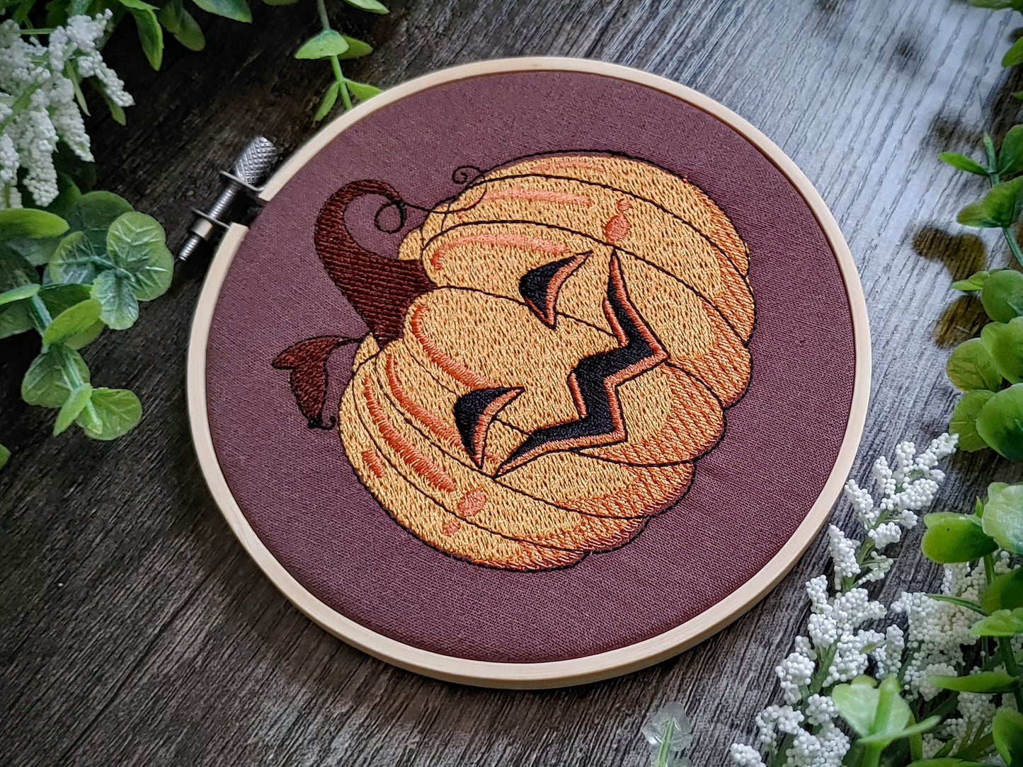 Pumpkin Lantern Embroidery Design