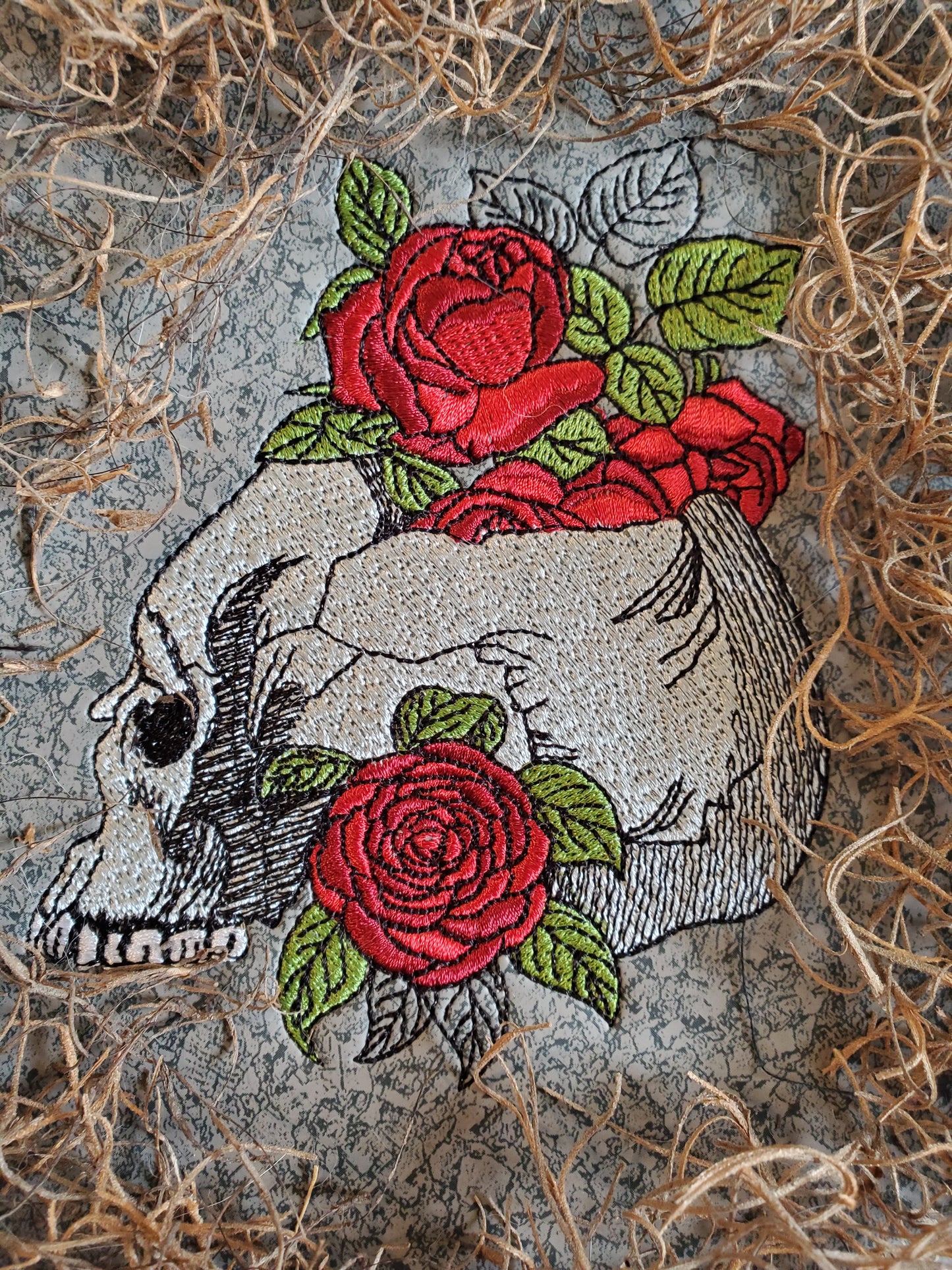 Broken Skull Embroidery Design