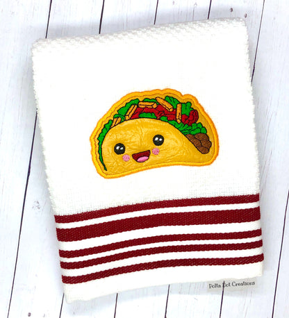 Kawaii Taco Applique Embroidery Design