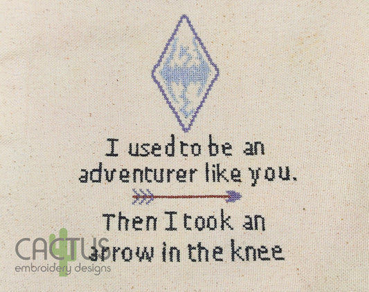 Arrow in the Knee Embroidery Design