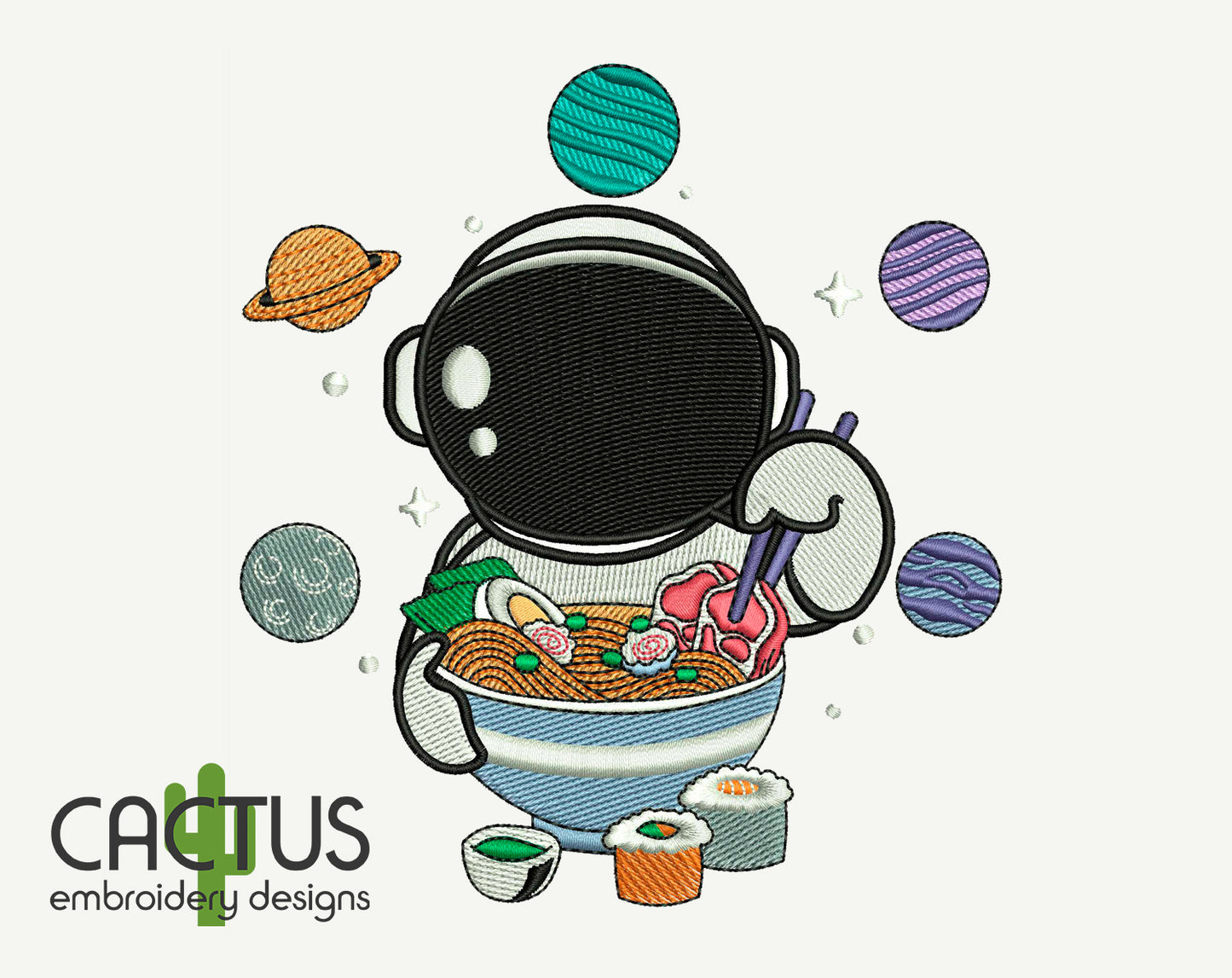 Astro Ramen Embroidery Design