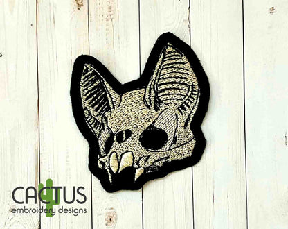 Bat Skull Patch Embroidery Design