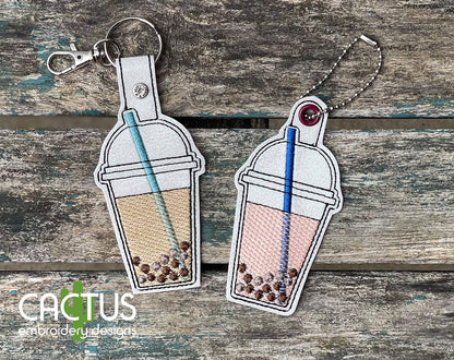 Bubble Tea Snap Tab & Eyelet Fob