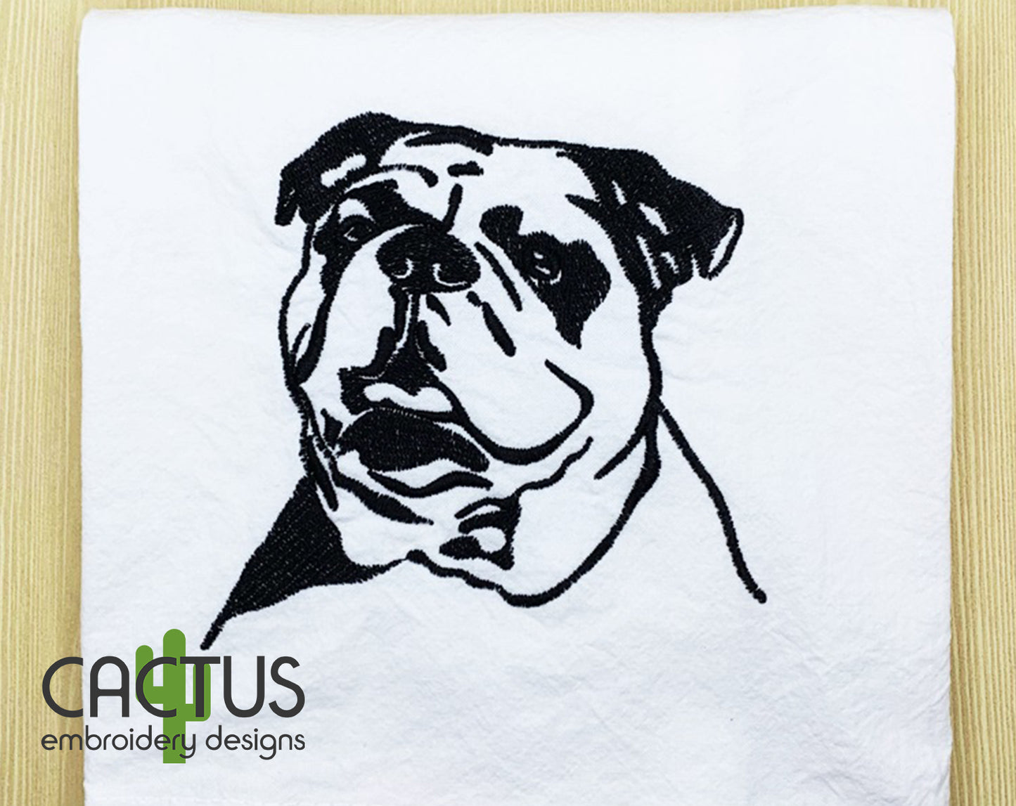 Bulldog Embroidery Design