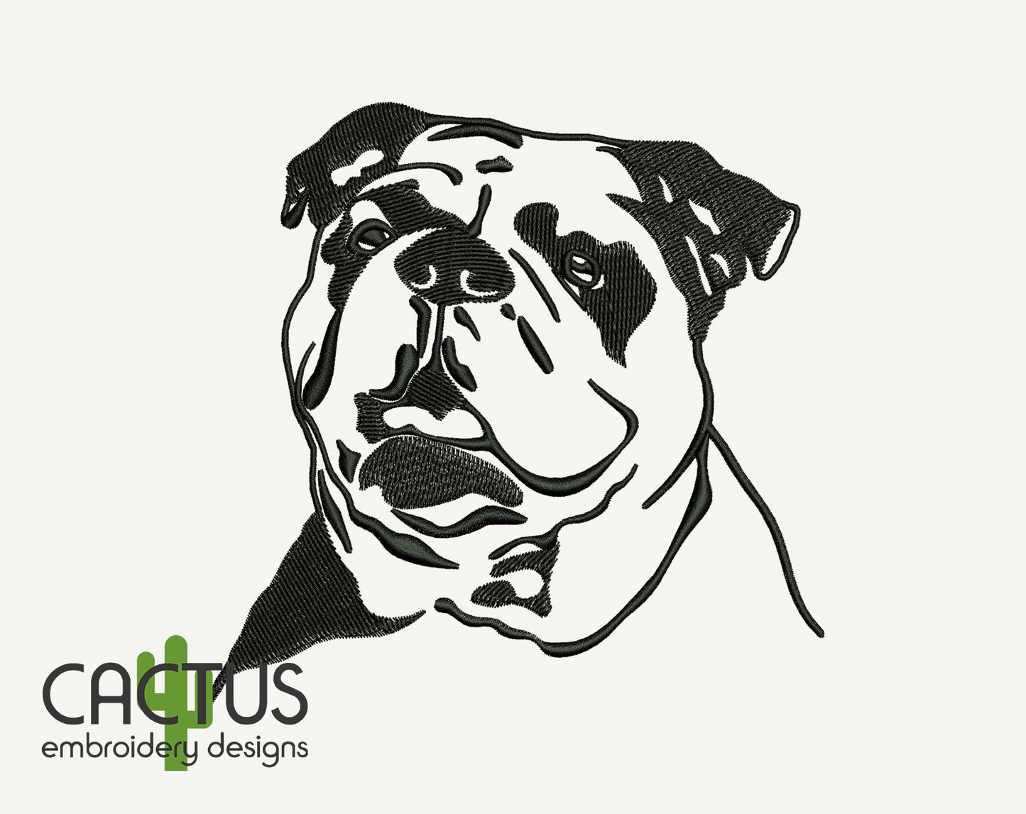 Bulldog Embroidery Design