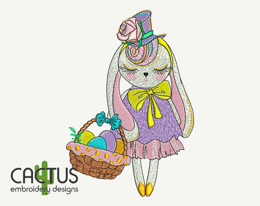 Bunny in a Hat Embroidery Design
