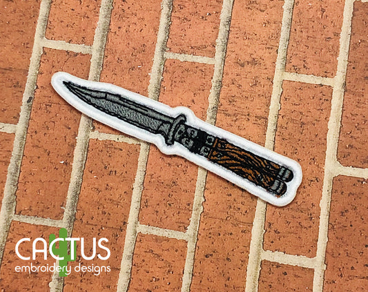 Butterfly Knife Patch Embroidery Design