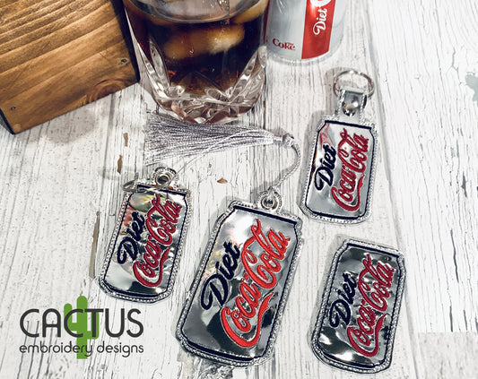 CC Diet Drink Set of Bookmark\Bag Tag, Eyelet Fob, Feltie, Snap Tab