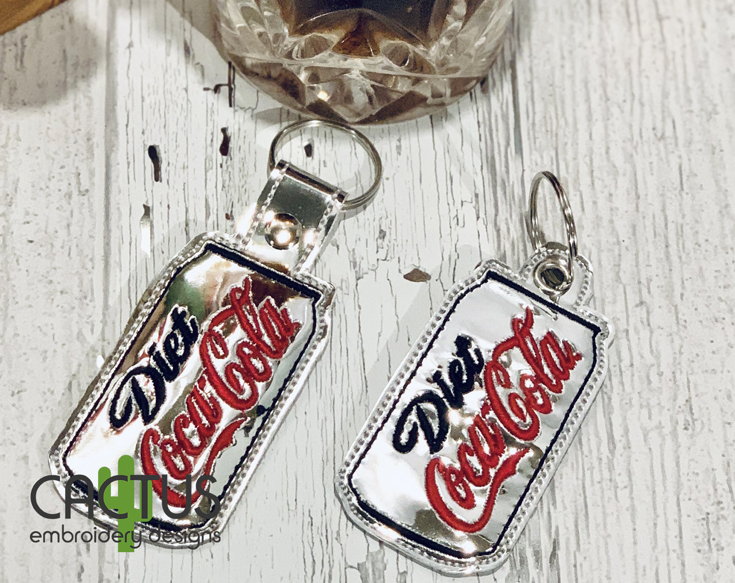 CC Diet Drink Snap Tab & Eyelet Fob