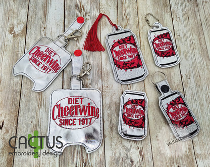 CW Diet Drink Set of Bookmark\Bag Tag, Eyelet Fob, Feltie, Snap Tab & Sanitizer Holder