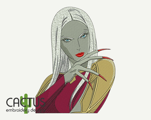 Vampiress Queen Embroidery Design