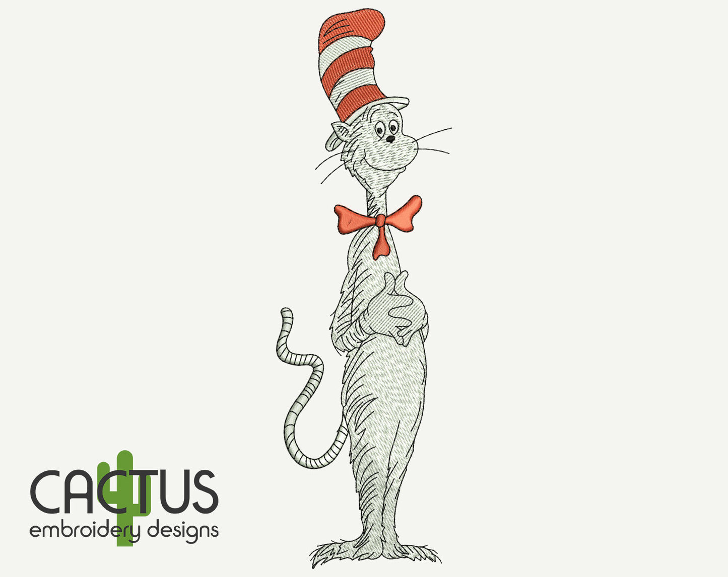 Cat in the Hat Embroidery Design