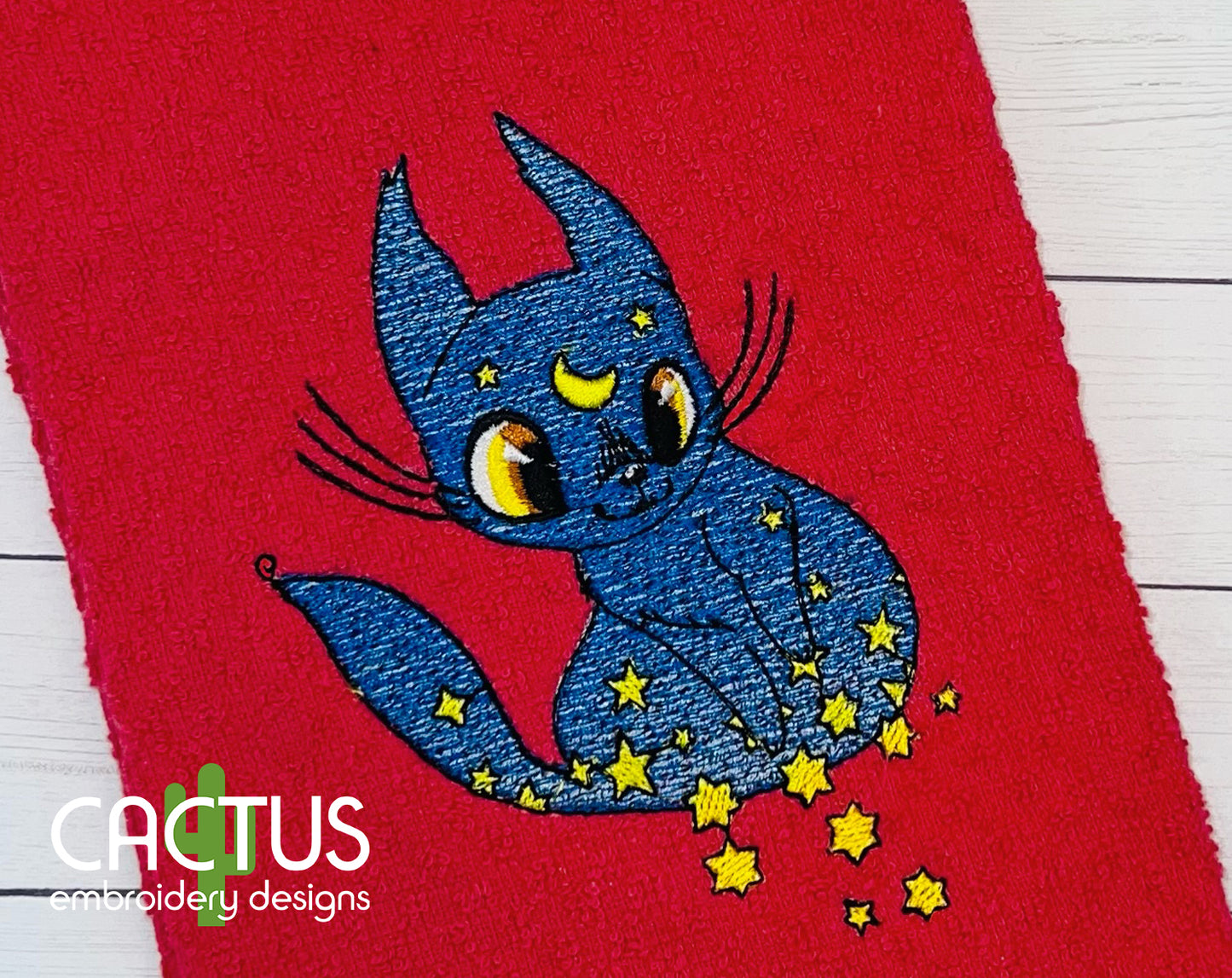 Celestial Cat Embroidery Design