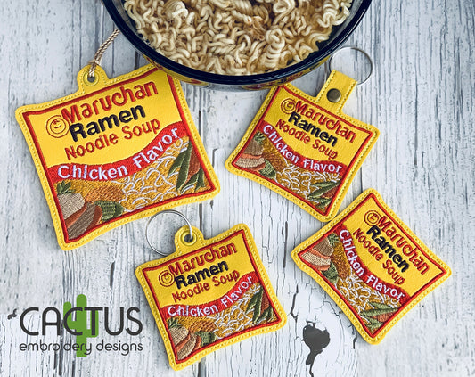 Chicken Ramen Set of Bookmark\Bag Tag, Eyelet Fob, Feltie, Snap Tab