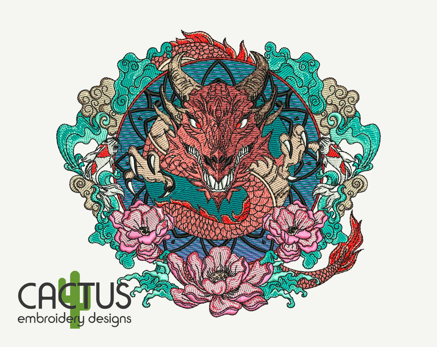 Chinese Dragon Embroidery Design