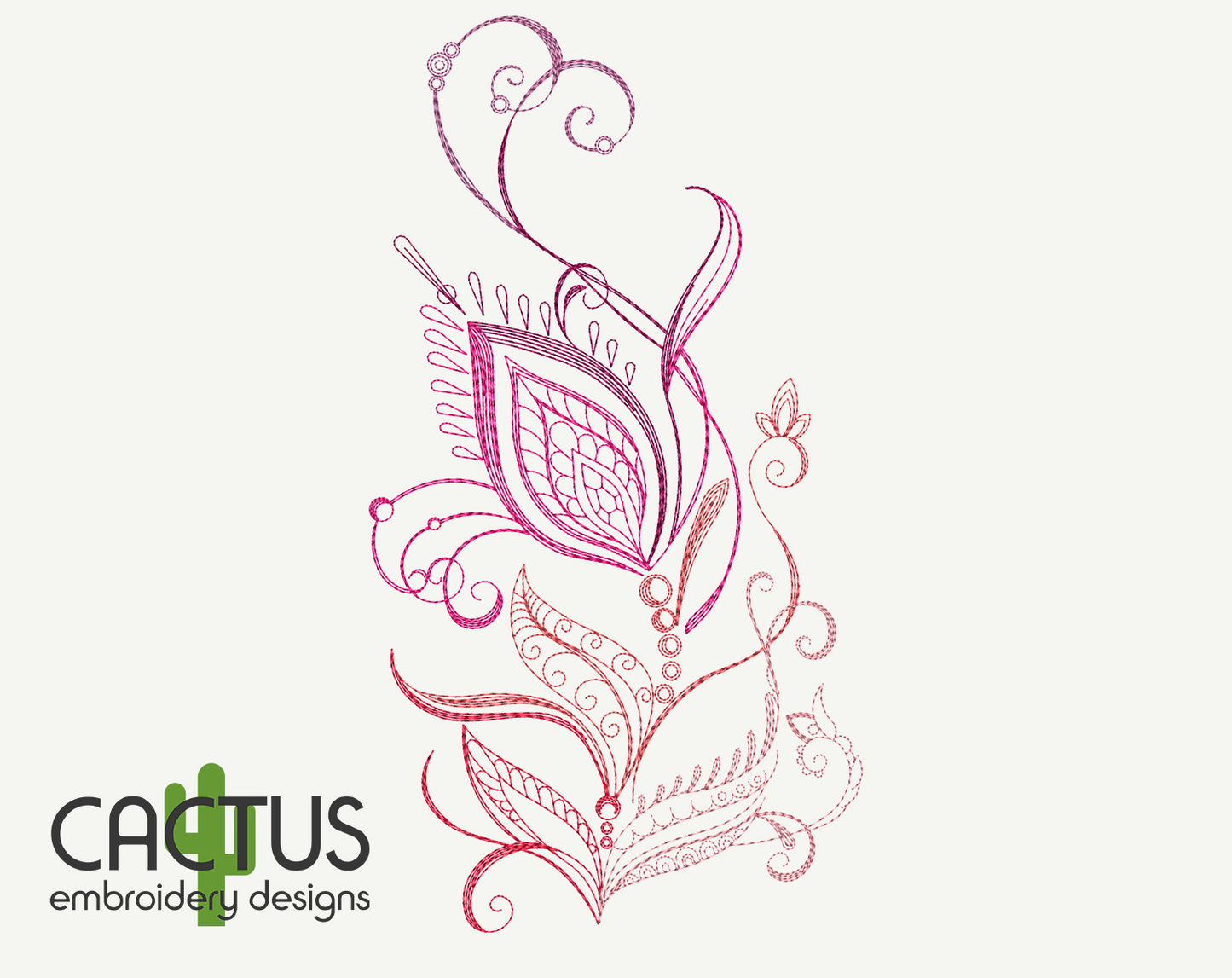 Colorful Feather Embroidery Design