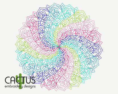 Colorful Mandala Embroidery Design